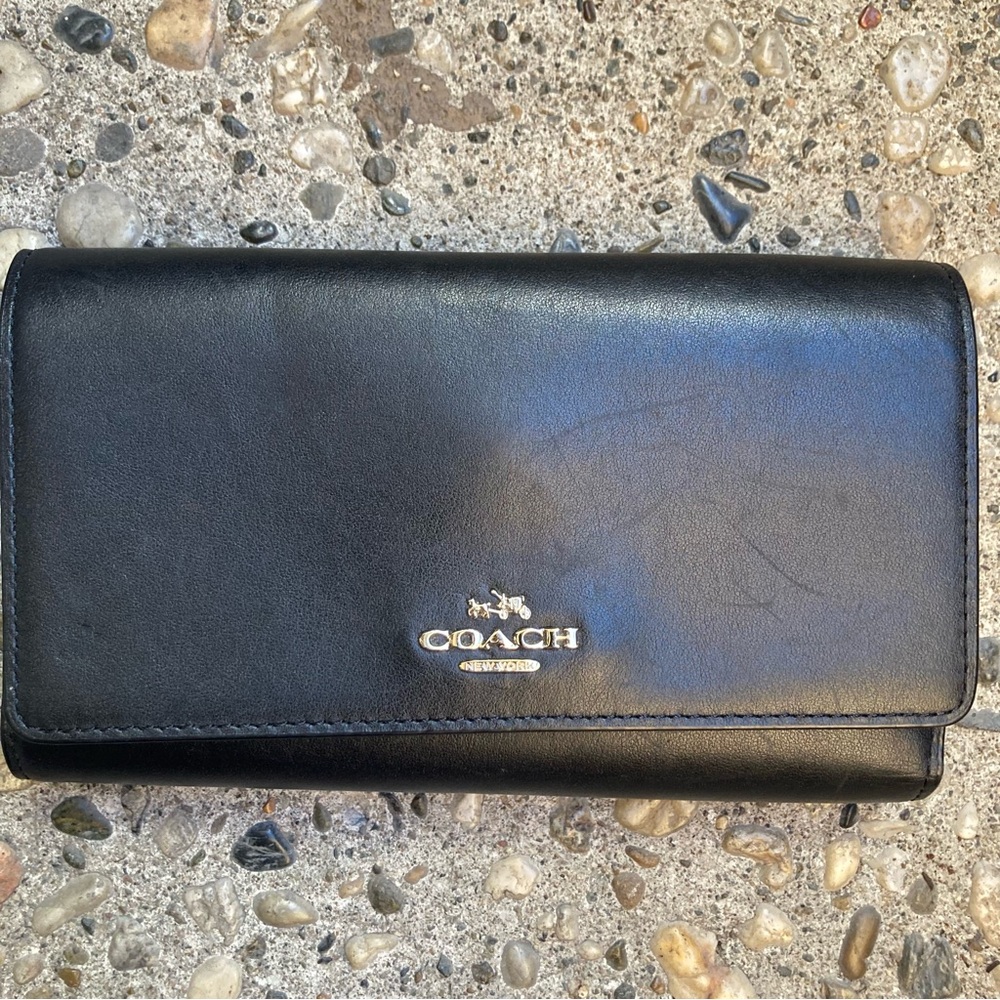 Coach Black Leather Clutch
